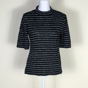 ⭐3/$20 LILY WHITE black white striped turtleneck